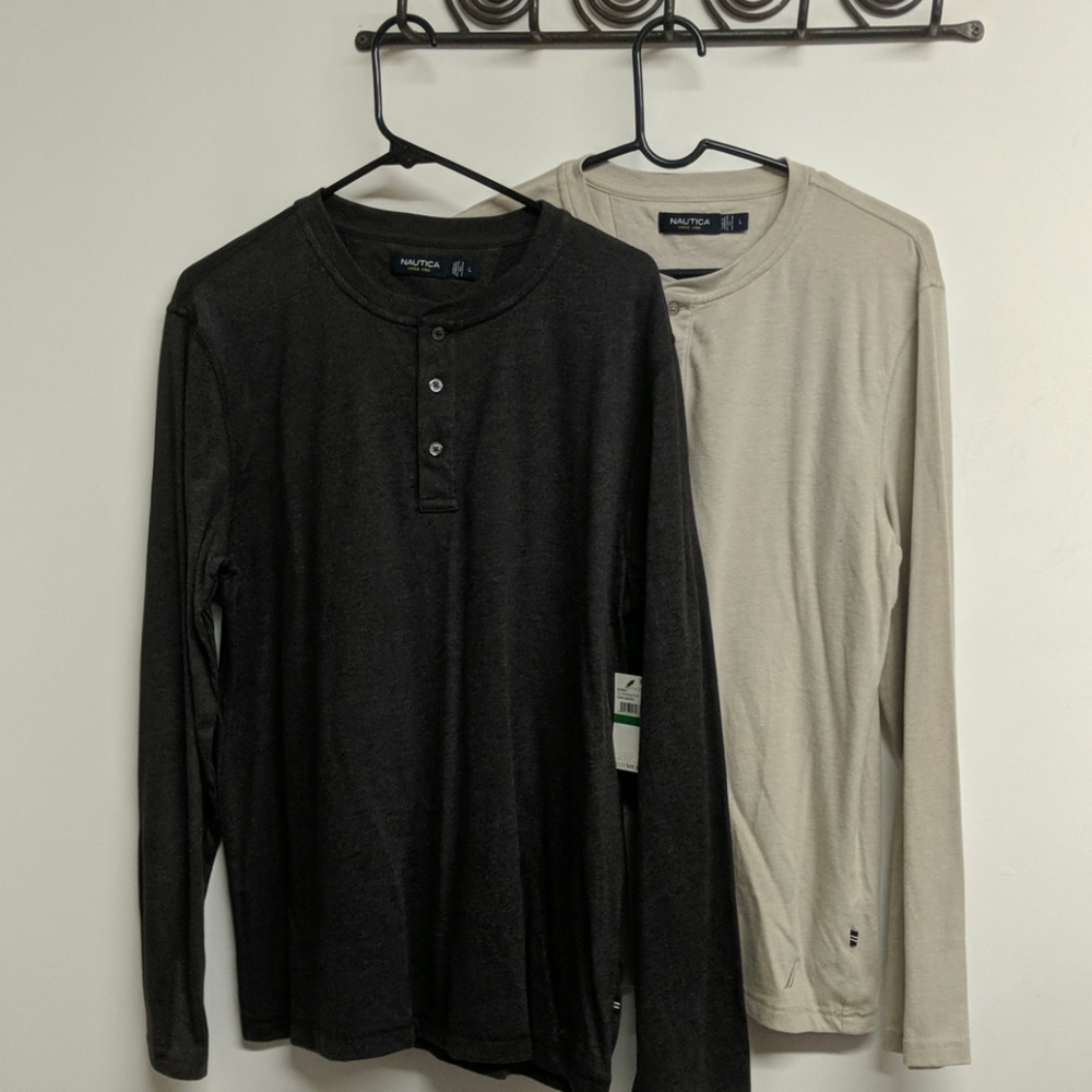 2 NWOT 3 button long sleeve